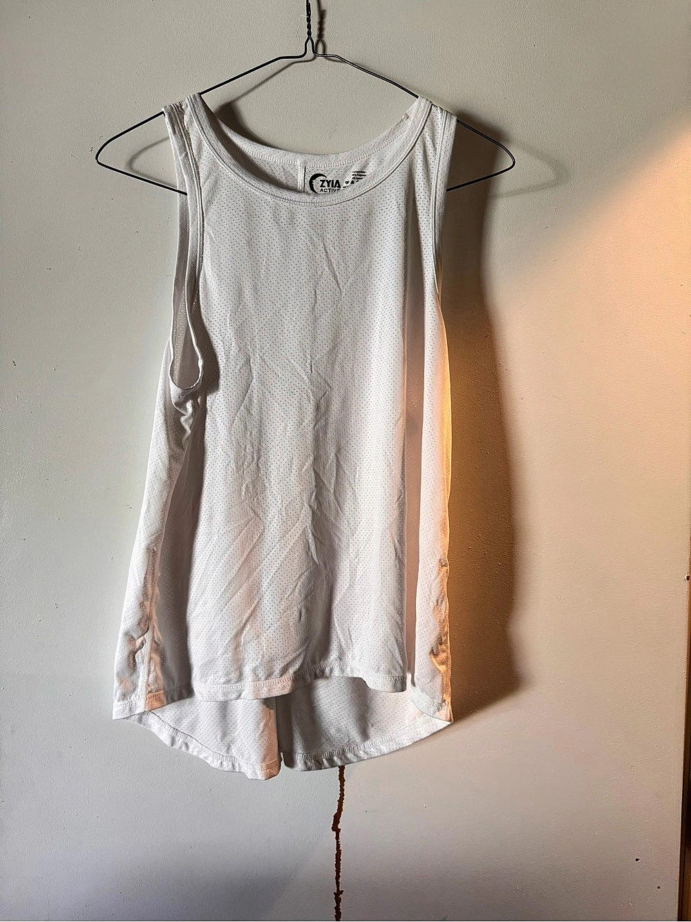 Zyia Active Chill Tank Women's Mesh Athletic Tank White XL